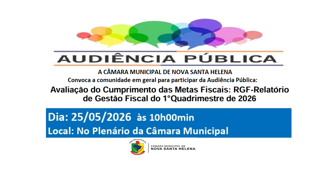 Audiência Pública - RGF 1°Quadrimestre de 2026