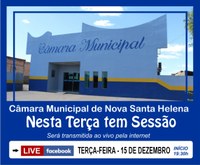 Câmara de Nova Santa Helena realiza hoje última reunião do ano de 2020