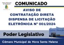 Câmara divulga dispensa de licitação para aquisição de gêneros alimentícios e materiais de higiene e limpeza 