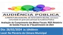 Convite para AUDIÊNCIA PÚBLICA neste dia 28 de fevereiro às 10h na Câmara Municipal