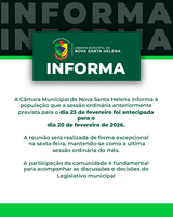Decreto - Mudança de data da sessão do dia 23 de fevereiro
