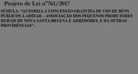 Projeto de Lei nº761/2017