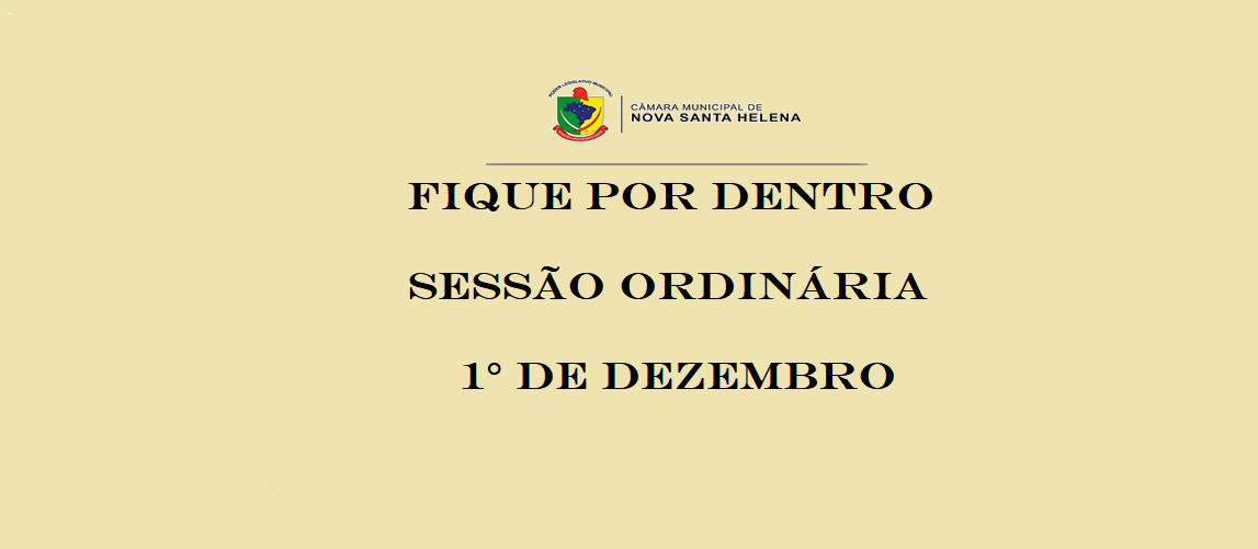 Saiba o que se passou na Sessão Ordinária de 1° de dezembro de 2025.